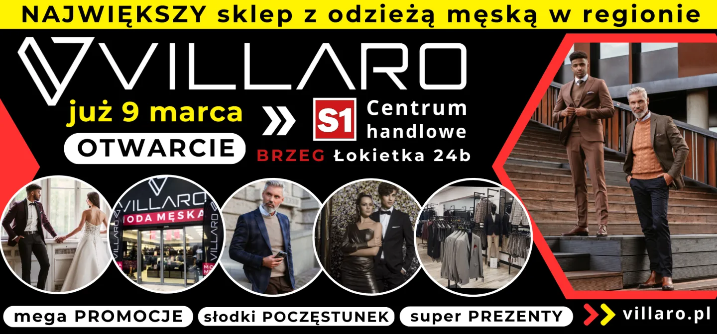 Moda Męska VILLARO – po Namysłowie czas na Brzeg…!! Otwarcie nowego salonu już 9 marca!!