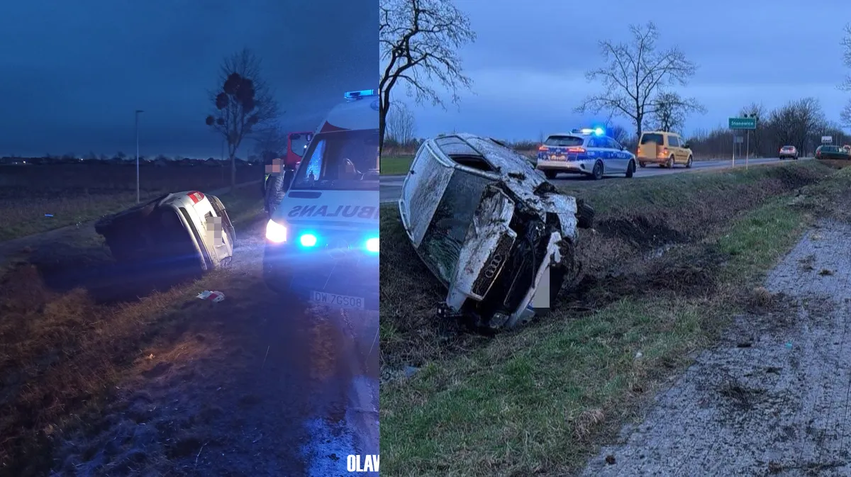 Nie upewnił się, że może wyprzedzić. W konsekwencji zepchnął inny pojazd do przydrożnego rowu 