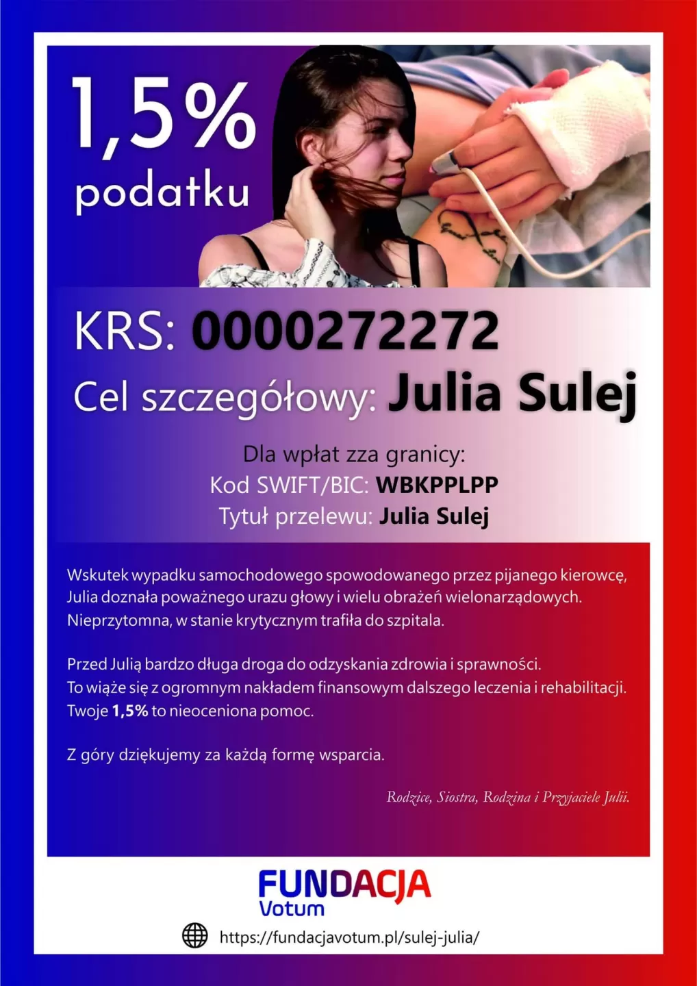 Julia opuszcza szpital. Jedzie do specjalistycznego ośrodka