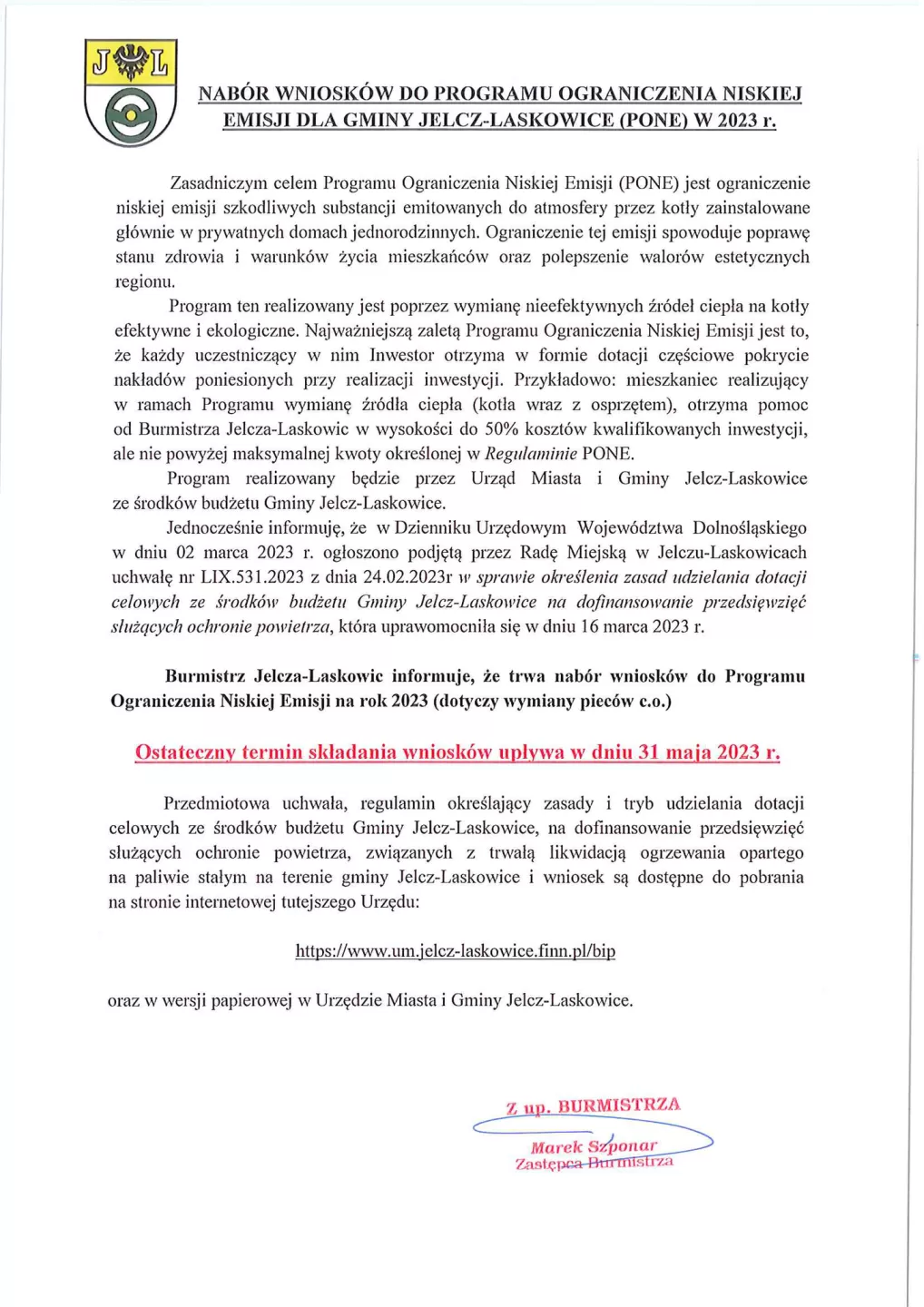 Trwa nabór wniosków do Programu Ograniczenia Niskiej Emisji