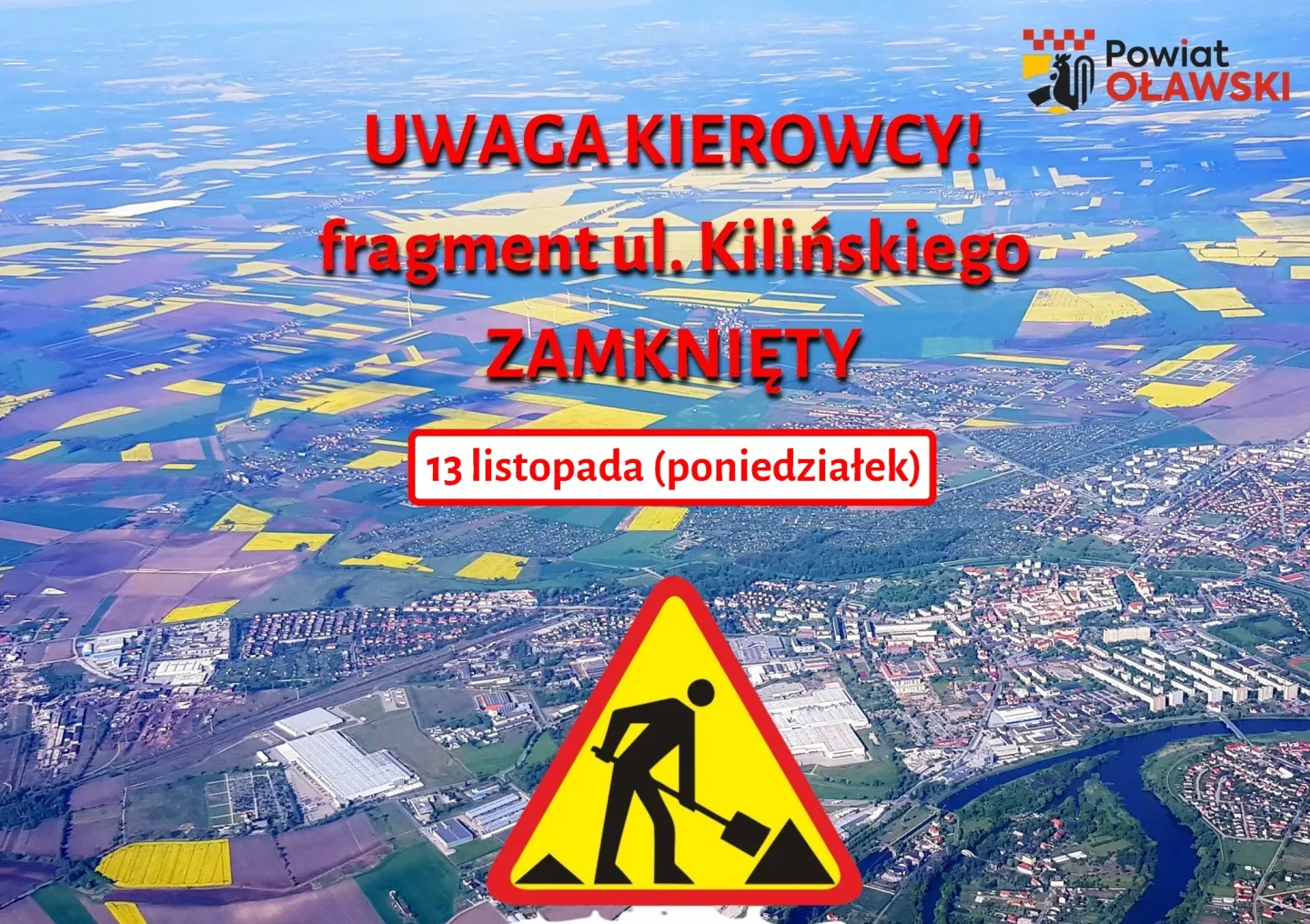 Ulica Kilińskiego będzie zamknięta w poniedziałek!