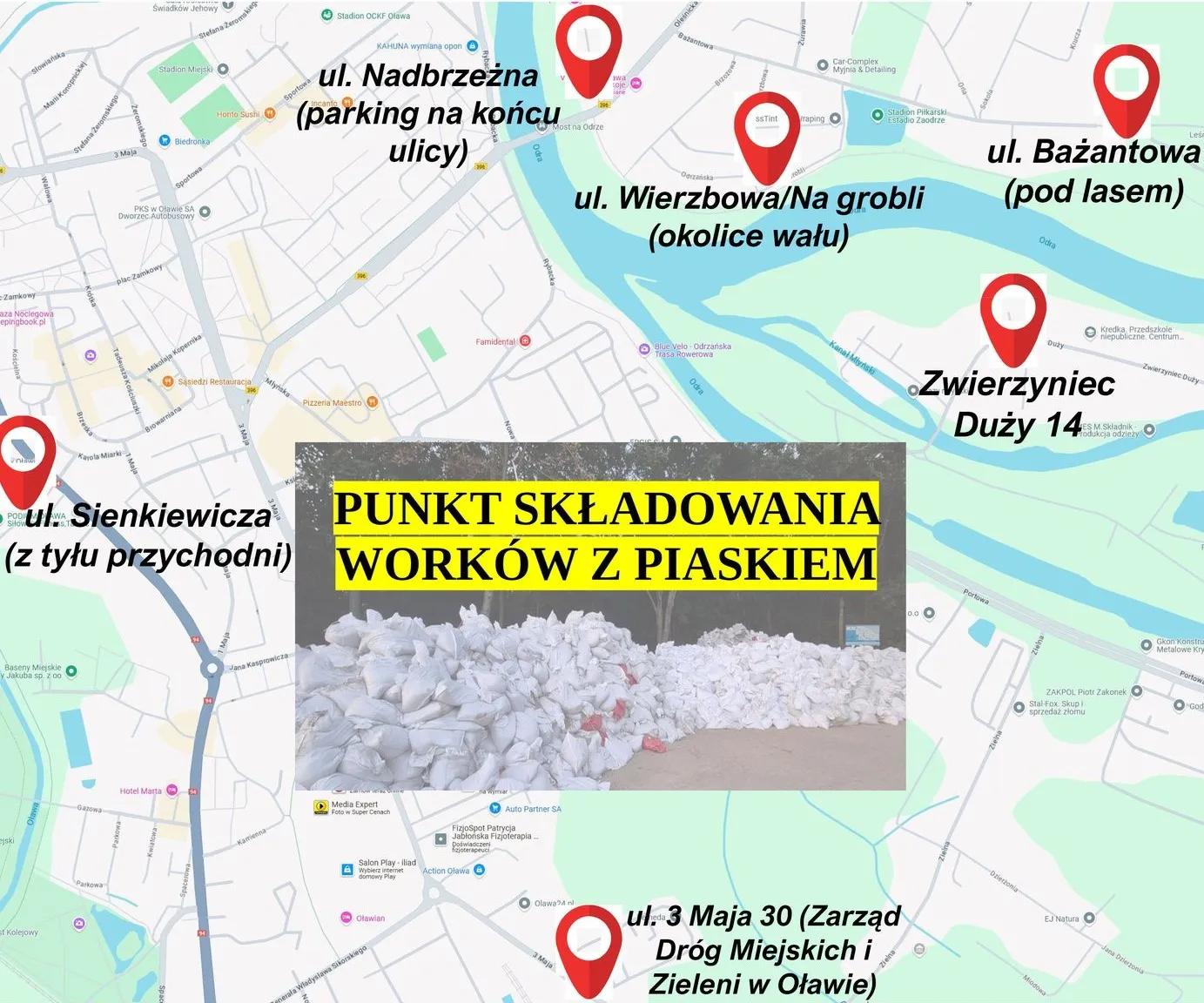 Worki z piaskiem możesz zostawić również tu