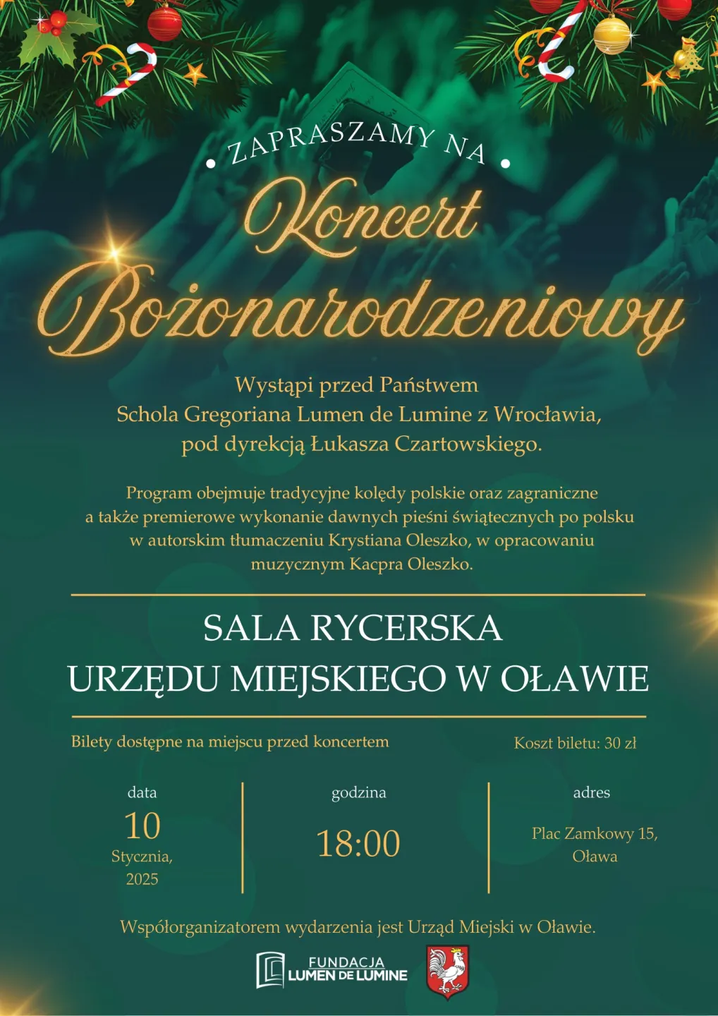 Koncert Bożonarodzeniowy w Urzędzie Miejskim