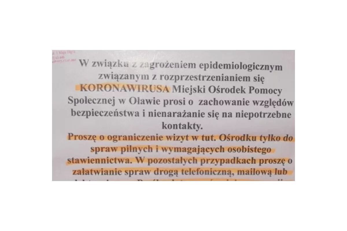 Ogranicz wizyty w Miejskim Ośrodku Pomocy Społecznej