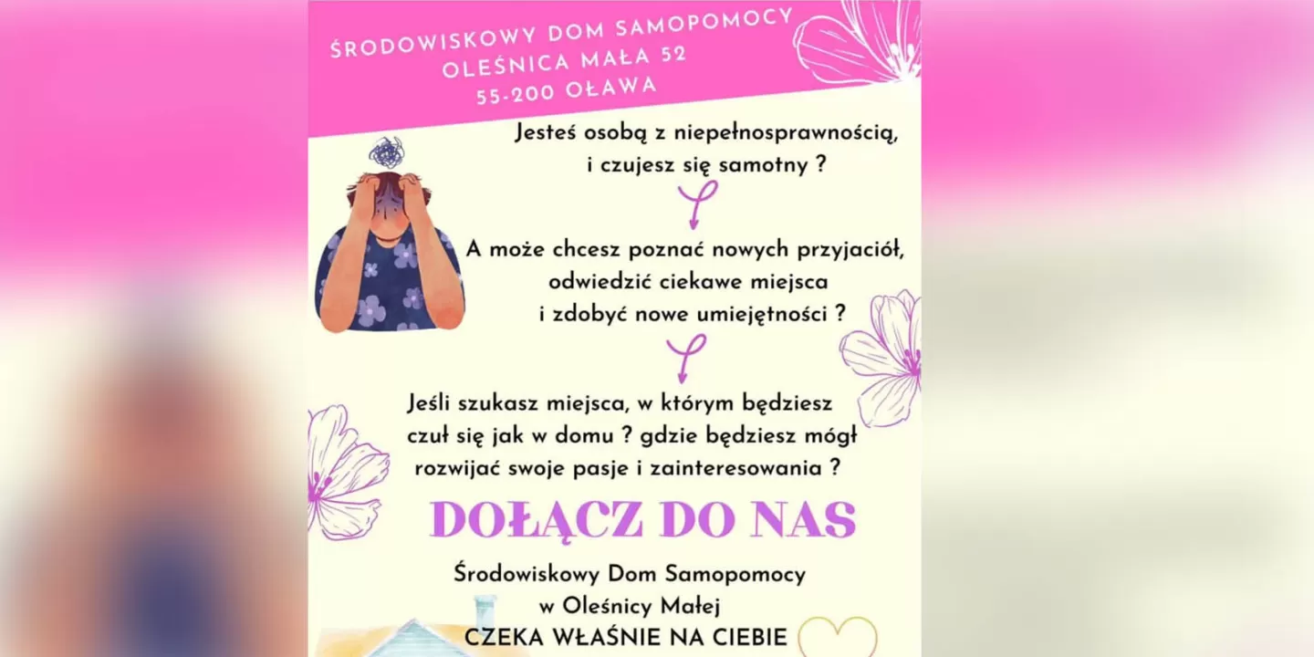 Jesteś osobą niepełnosprawną? Dołącz do Środowiskowego Domu Samopomocy