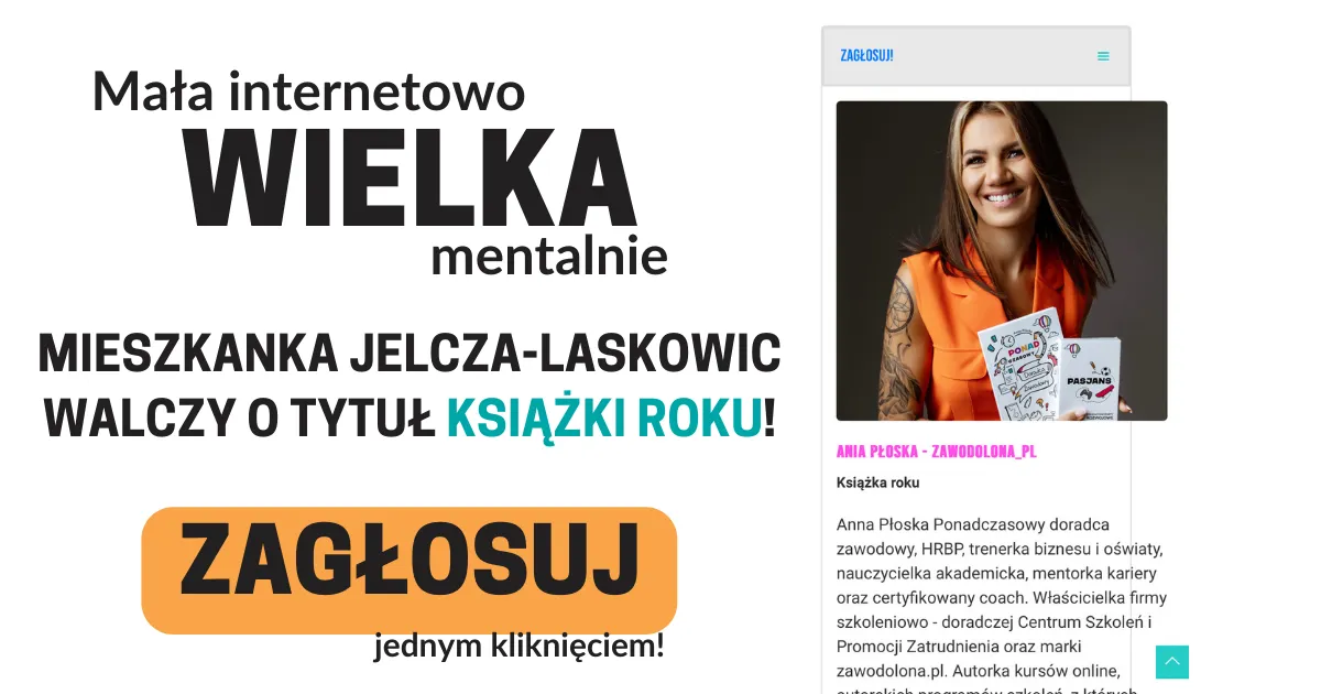 Mieszkanka Jelcza-Laskowic walczy o tytuł Książki Roku i potrzebuje naszego wsparcia