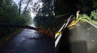 Burze, silny wiatr i powalone drzewa. Niespokojna noc w powiecie oławskim