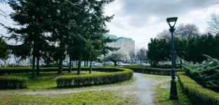 Skwer w centrum Oławy z imieniem księcia Henryka I Brodatego