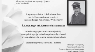 CKZiU w Oławie żegna nauczyciela. Nie żyje Krzysztof Matuszak