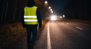 Szedł drogą bez odblasku. Dostał mandat