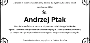Nie żyje Andrzej Ptak