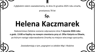 Ostatnie pożegnanie Heleny Kaczmarek