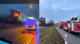 Wybuch butli z gazem w Owczarach. Mężczyzna trafił do szpitala