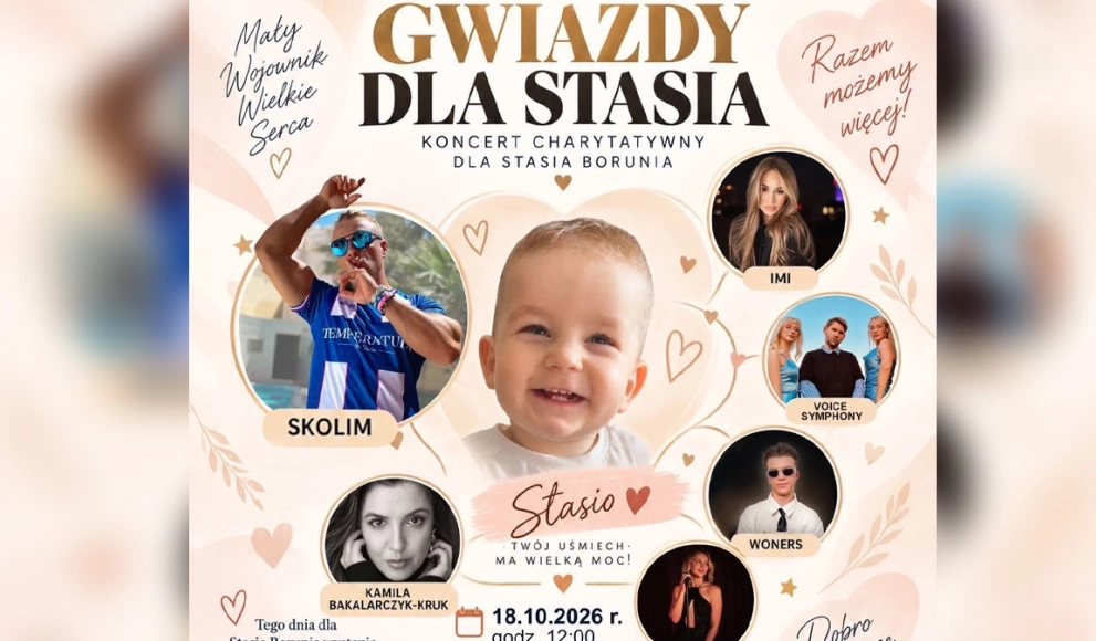 Gwiazdy zagrają dla Stasia Borunia. Wielki koncert charytatywny w Oławie