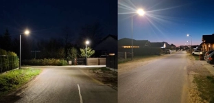 Ulica Poziomkowa z nowym oświetleniem