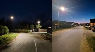 Ulica Poziomkowa z nowym oświetleniem