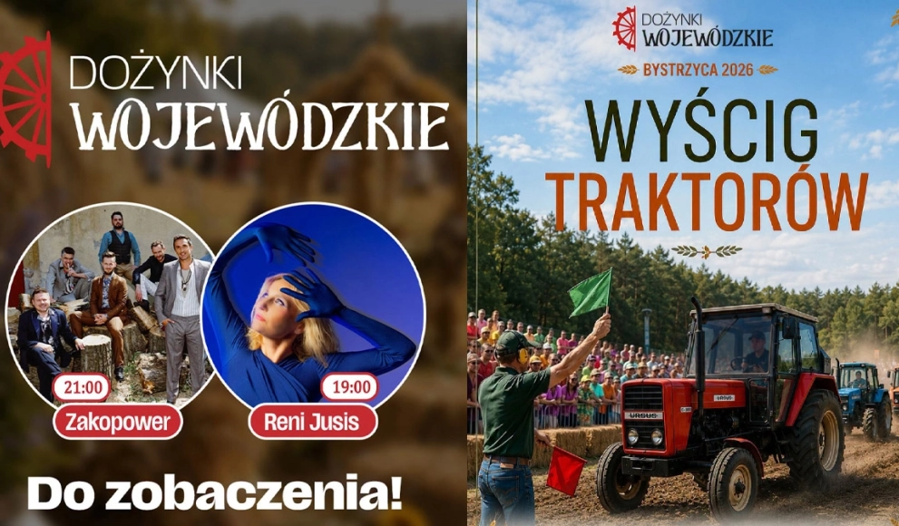 Dożynki Wojewódzkie w Bystrzycy już jutro. Reni Jusis, Zakopower i wyścig traktorów