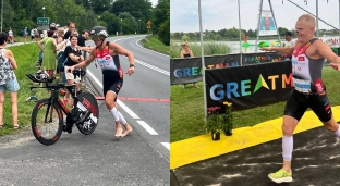 Strażak z Oławy najlepszy w swojej kategorii podczas triathlonu w Kórniku