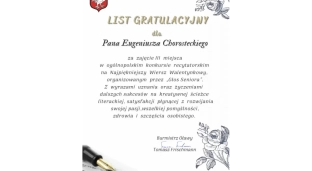 Burmistrz złożył gratulacje laureatowi konkursu