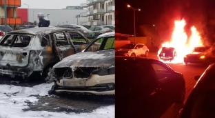 Doszczętnie spłonęły dwa samochody