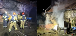 Pożar budynku z którego wyniesiono dwie butle z gazem