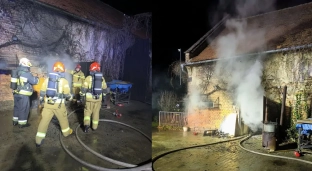 Pożar budynku z którego wyniesiono dwie butle z gazem