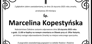 Ostatnie pożegnanie Marceliny Kopestyńskiej