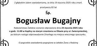 Zmarł Bogusław Bugajny