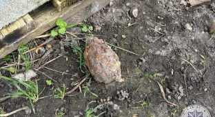 Ręczny granat bez zapalnika znaleziony w ogrodzie