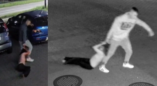 Jelcz-Laskowice: Szokujące nagranie z Oławskiej. Zakrwawioną kobietę ciągnął za włosy po parkingu