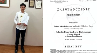 Filip Seiffert finalistą w konkursie zDolny Ślązak