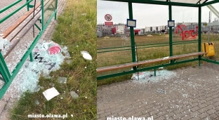 Dewastacja przystanku w Oławie. Sprawa trafiła na policję