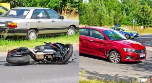 Groźne zderzenie tuż obok szpitala. Motocyklistka ranna