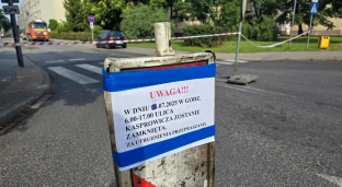 Ulica Kasprowicza całkowicie wyłączona z ruchu. Trwają roboty drogowe