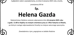 Ostatnie pożegnanie Heleny Gazdy