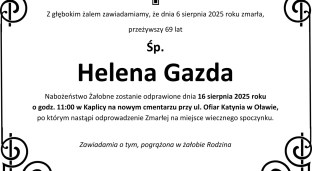 Ostatnie pożegnanie Heleny Gazdy