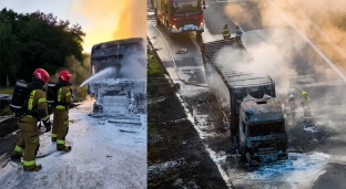 Pożar ciężarówki na A4. Droga w stronę Katowic może być zablokowana do północy