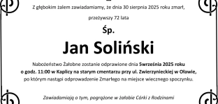 Ostatnie pożegnanie Jana Solińskiego