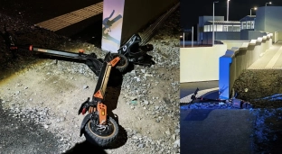 Nastolatek na hulajnodze uderzył w mur. Jego stan jest poważny