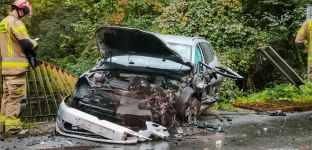 Wypadek w lesie. Są utrudnienia w przejeździe