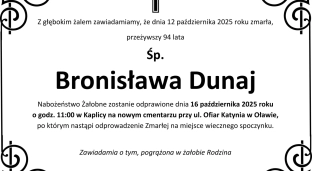 Ostatnie pożegnanie Bronisławy Dunaj