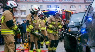 Pokaz ratownictwa drogowego na oławskim rynku przyciągnął mieszkańców