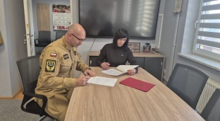 Porozumienie Gminy Domaniów z Komendą Powiatową PSP w Oławie