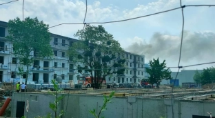 Pożar na budowie bloku przy Magazynowej [ZDJĘCIA]