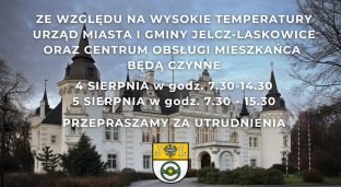 Urząd w Jelczu-Laskowicach skraca godziny pracy. Powodem upały
