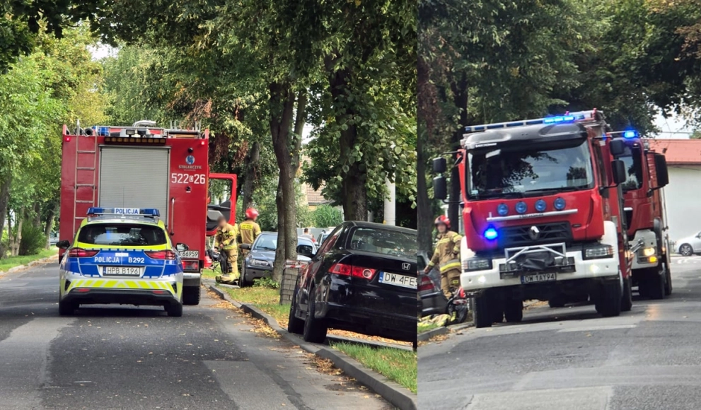 Oława: pożar przydomowego garażu. Mężczyzna doznał poparzeń