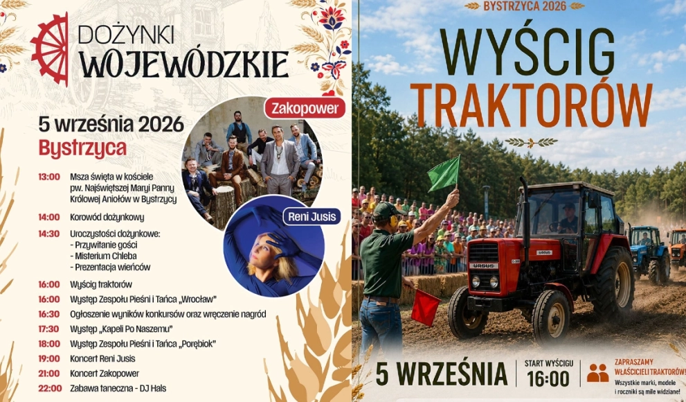 Dożynki Wojewódzkie w Bystrzycy. Znamy harmonogram wydarzenia