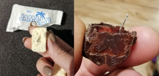 Niebezpieczne cukierki w Marcinkowicach. W środku znaleziono zszywki