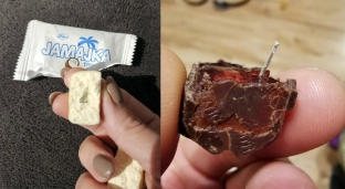 Niebezpieczne cukierki w Marcinkowicach. W środku znaleziono zszywki