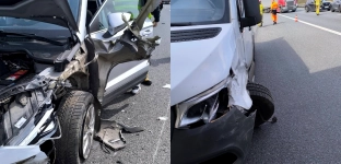 Zderzenie trzech pojazdów na A4. Utrudnienia przy węźle Brzezimierz